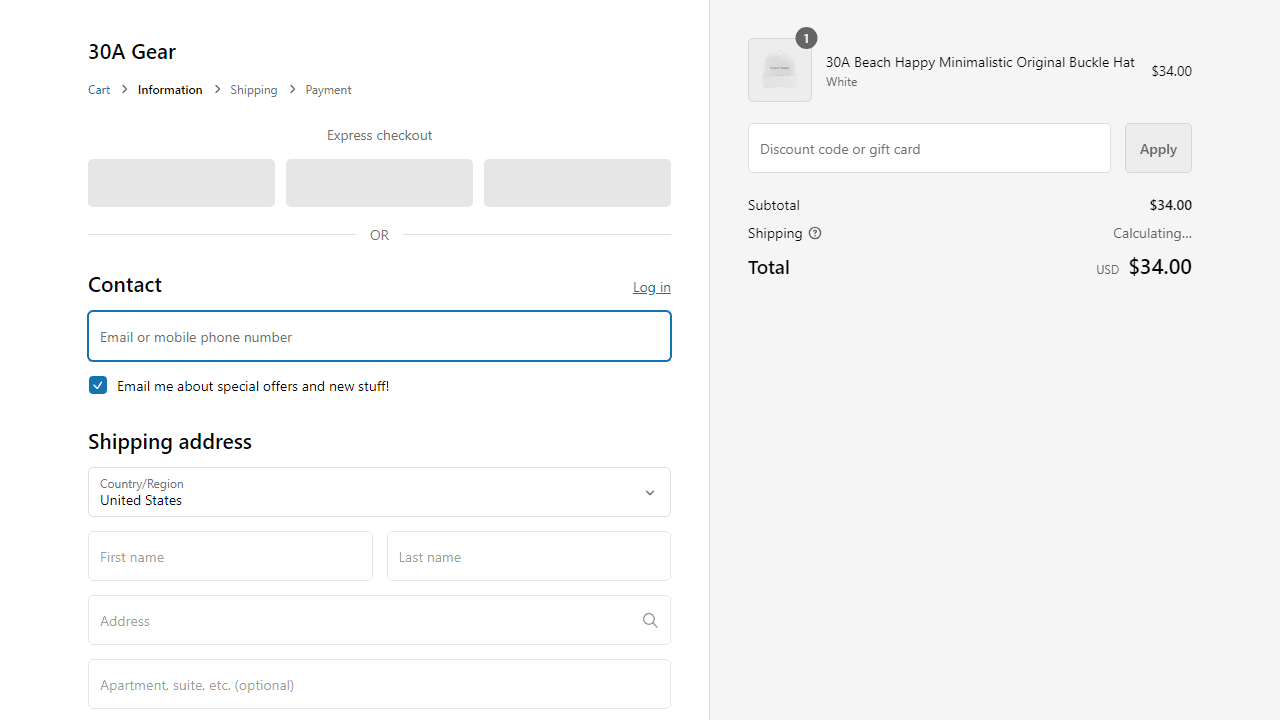 How to apply 30a Gear coupon code